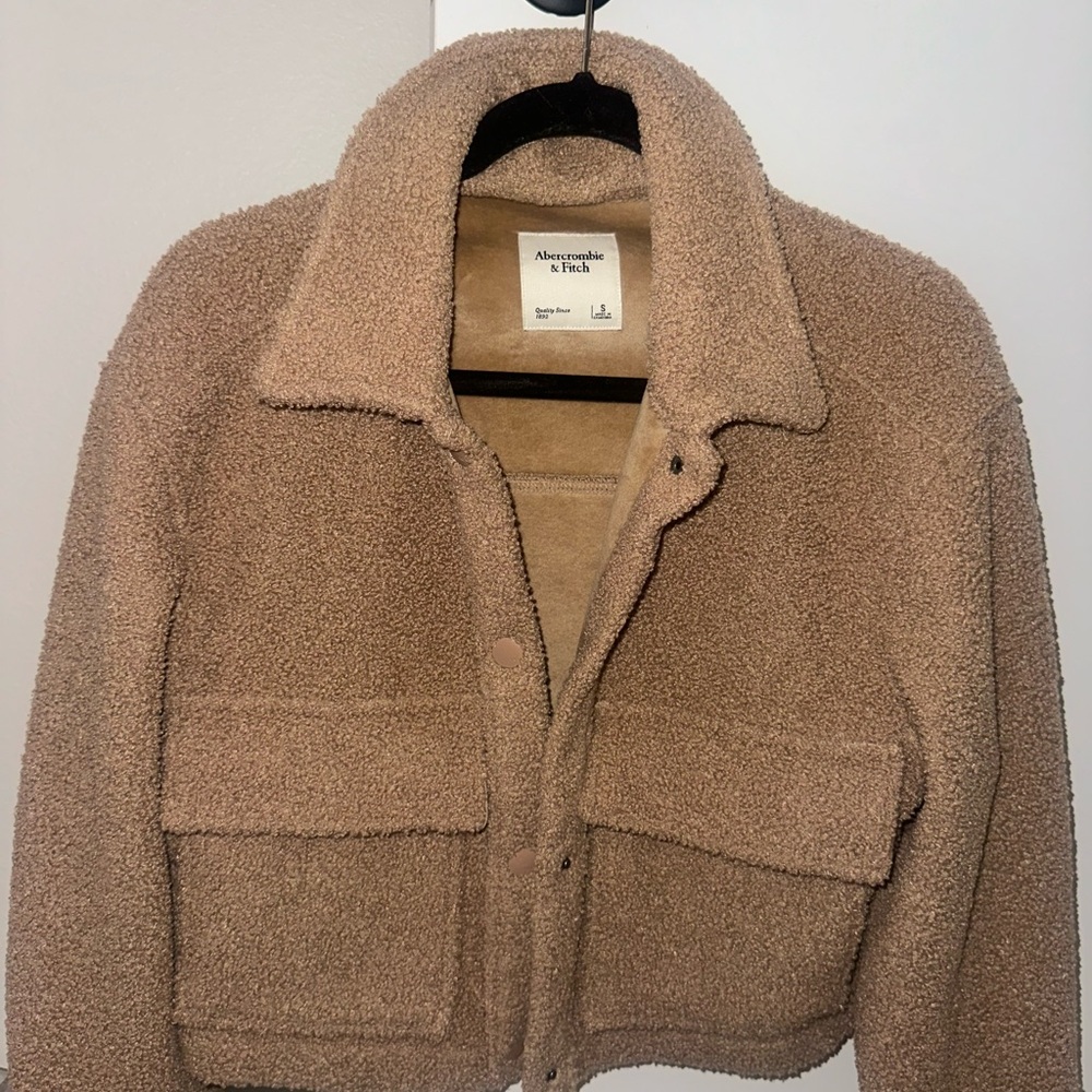 Abercrombie & Fitch Tan Sherpa Jacket